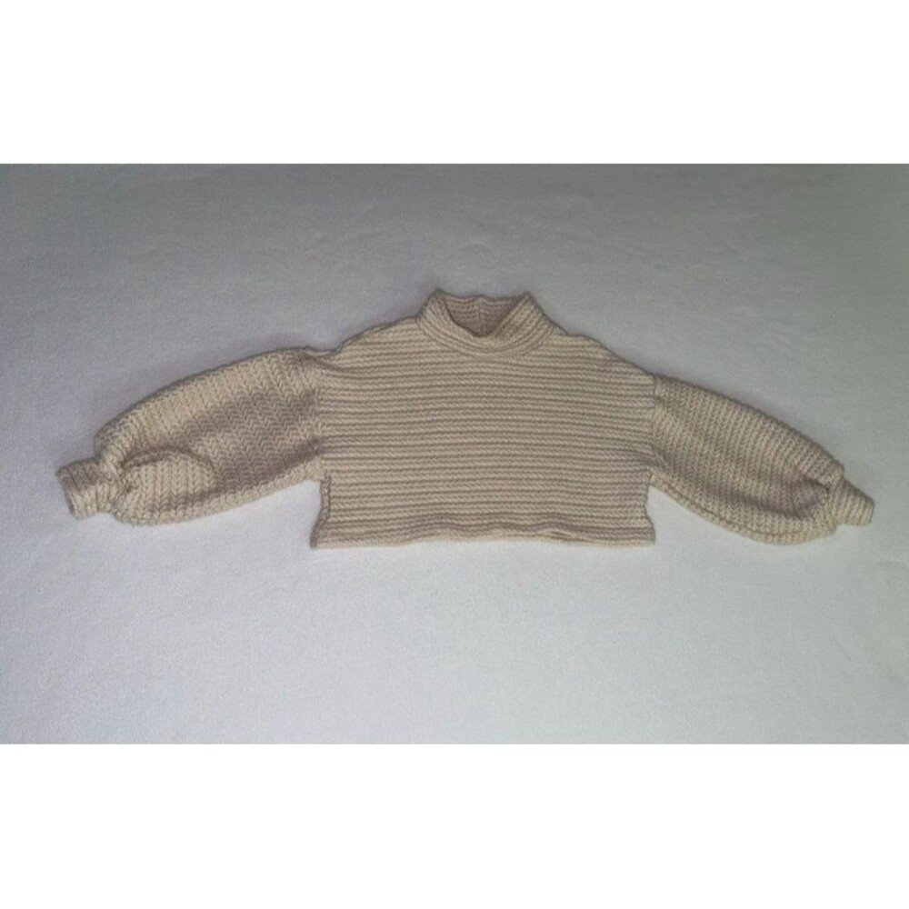 Boutique Chunky Knit Cropped Sweater Cream Toddler Size 3T
